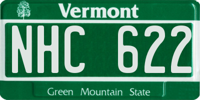 VT license plate NHC622