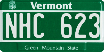 VT license plate NHC623