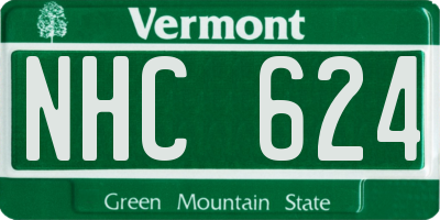 VT license plate NHC624