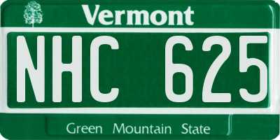 VT license plate NHC625