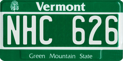 VT license plate NHC626