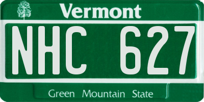 VT license plate NHC627