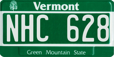 VT license plate NHC628