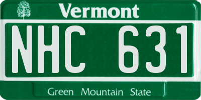 VT license plate NHC631