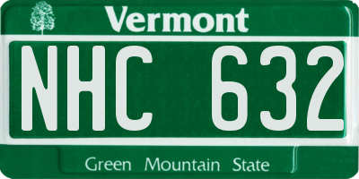 VT license plate NHC632