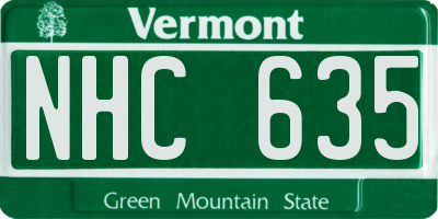 VT license plate NHC635