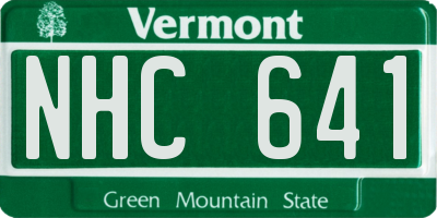 VT license plate NHC641