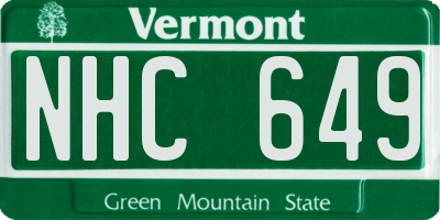VT license plate NHC649