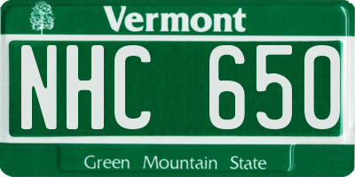 VT license plate NHC650