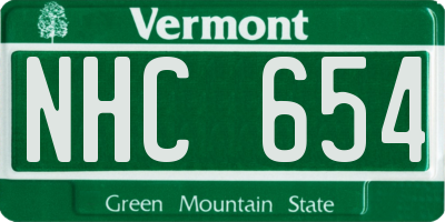 VT license plate NHC654