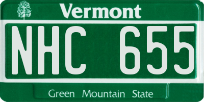 VT license plate NHC655