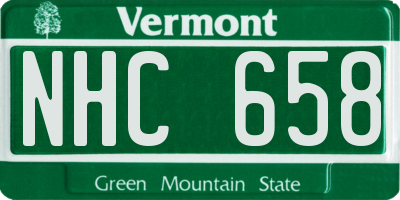 VT license plate NHC658