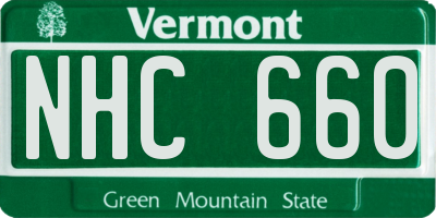VT license plate NHC660