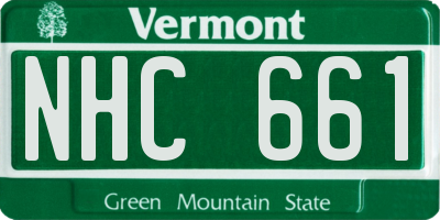 VT license plate NHC661