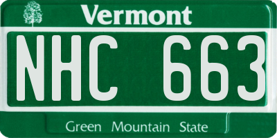 VT license plate NHC663