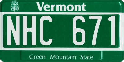 VT license plate NHC671