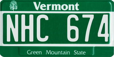 VT license plate NHC674