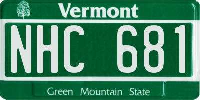 VT license plate NHC681