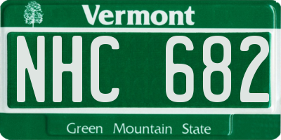 VT license plate NHC682