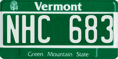 VT license plate NHC683