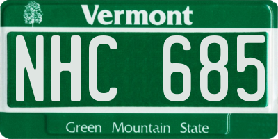 VT license plate NHC685