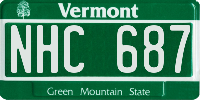 VT license plate NHC687