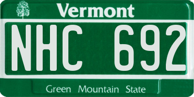 VT license plate NHC692