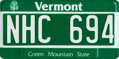VT license plate NHC694