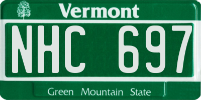 VT license plate NHC697