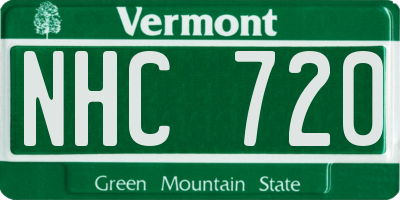 VT license plate NHC720