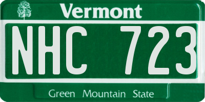 VT license plate NHC723