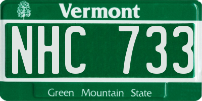 VT license plate NHC733