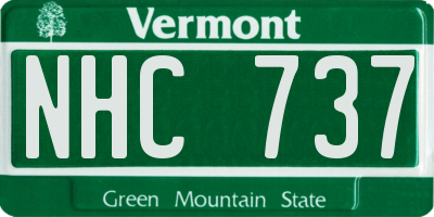VT license plate NHC737