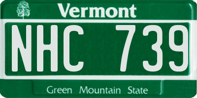 VT license plate NHC739