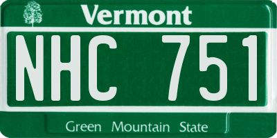 VT license plate NHC751