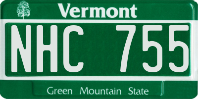 VT license plate NHC755