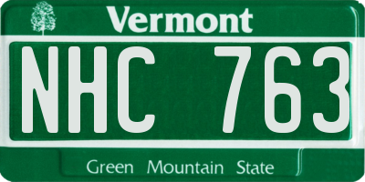 VT license plate NHC763