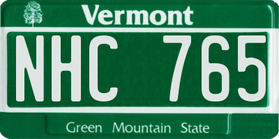 VT license plate NHC765