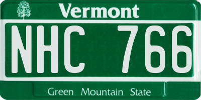 VT license plate NHC766