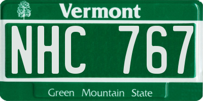 VT license plate NHC767