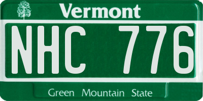VT license plate NHC776