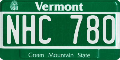 VT license plate NHC780