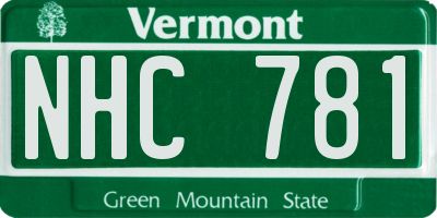 VT license plate NHC781