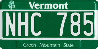 VT license plate NHC785