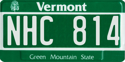 VT license plate NHC814