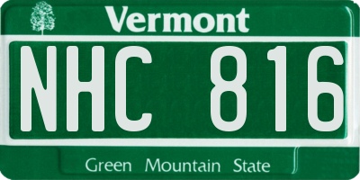 VT license plate NHC816