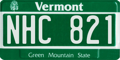 VT license plate NHC821