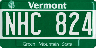 VT license plate NHC824