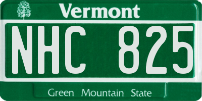VT license plate NHC825