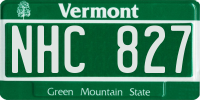 VT license plate NHC827